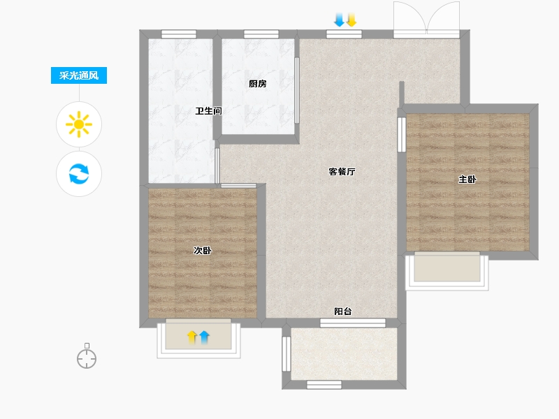 江苏省-南通市-中交美庐城-72.01-户型库-采光通风