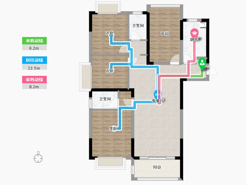 湖南省-长沙市-建工象山国际-104.80-户型库-动静线