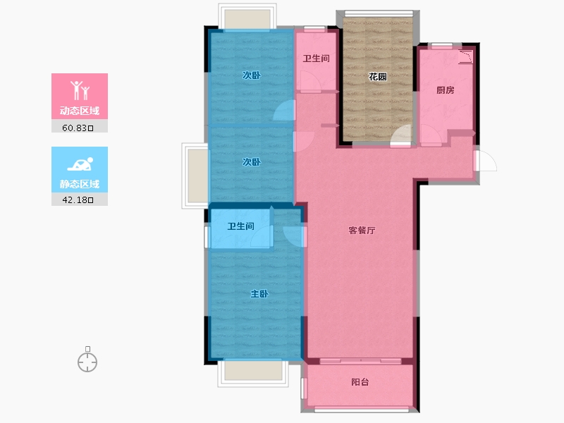 湖南省-长沙市-建工象山国际-104.80-户型库-动静分区