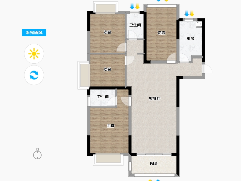 湖南省-长沙市-建工象山国际-104.80-户型库-采光通风