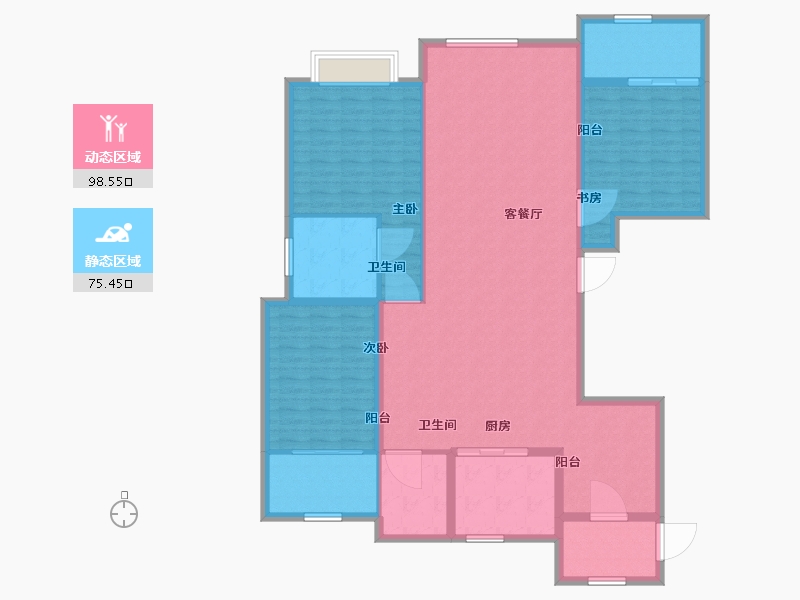 浙江省-宁波市-江山万里-160.00-户型库-动静分区