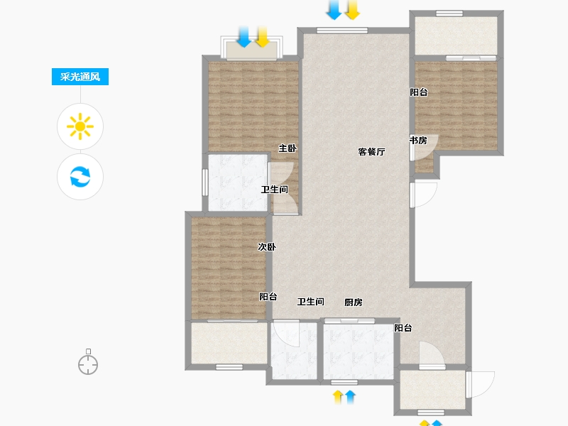 浙江省-宁波市-江山万里-160.00-户型库-采光通风