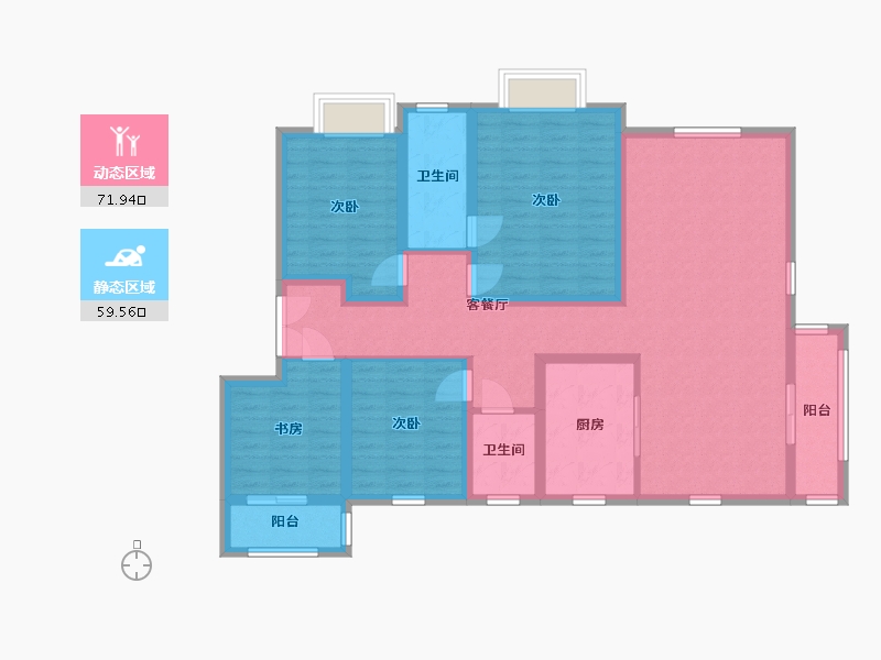 陕西省-西安市-中建璟庭-116.78-户型库-动静分区