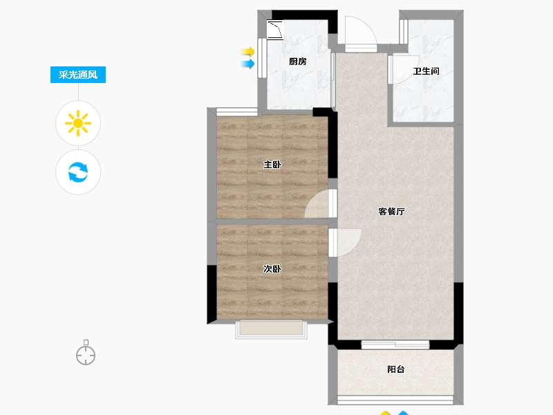 福建省-福州市-大唐星悦世家-53.00-户型库-采光通风