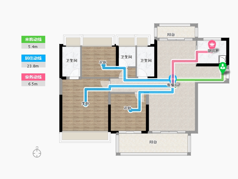 广东省-江门市-奥园锦江国际新城御峰-118.00-户型库-动静线