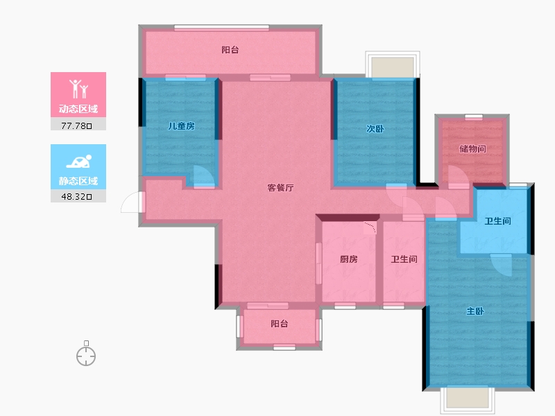 广西壮族自治区-南宁市-澜月府-111.39-户型库-动静分区