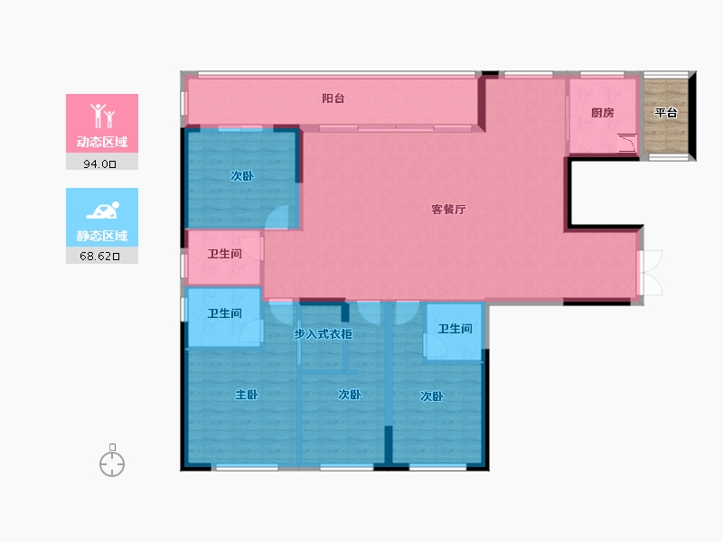 湖南省-长沙市-万象府台-152.31-户型库-动静分区