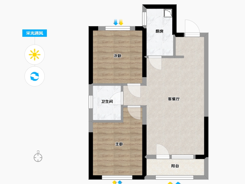 辽宁省-沈阳市-中金荷悦-55.54-户型库-采光通风