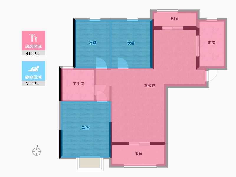 河北省-邯郸市-恒大龙庭-85.16-户型库-动静分区