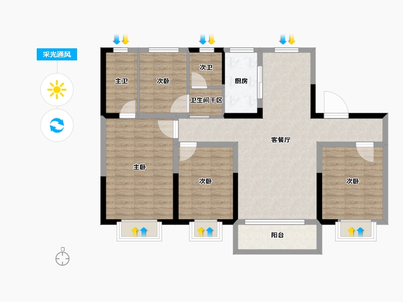 山东省-济南市-万象东方-103.49-户型库-采光通风