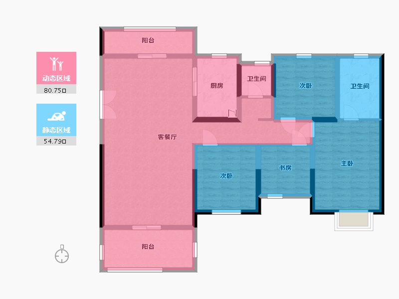 湖南省-长沙市-长房云时代-120.92-户型库-动静分区