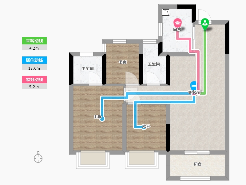 浙江省-温州市-融创翡翠海岸城-63.34-户型库-动静线