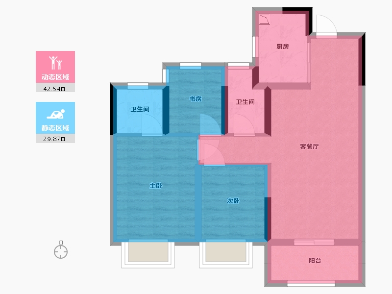 浙江省-温州市-融创翡翠海岸城-63.34-户型库-动静分区