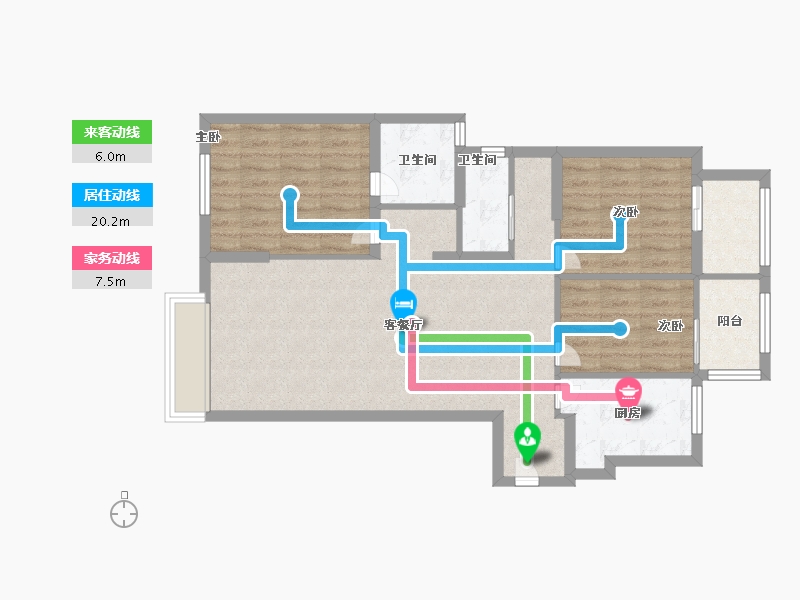 福建省-福州市-华润中央公园-85.99-户型库-动静线