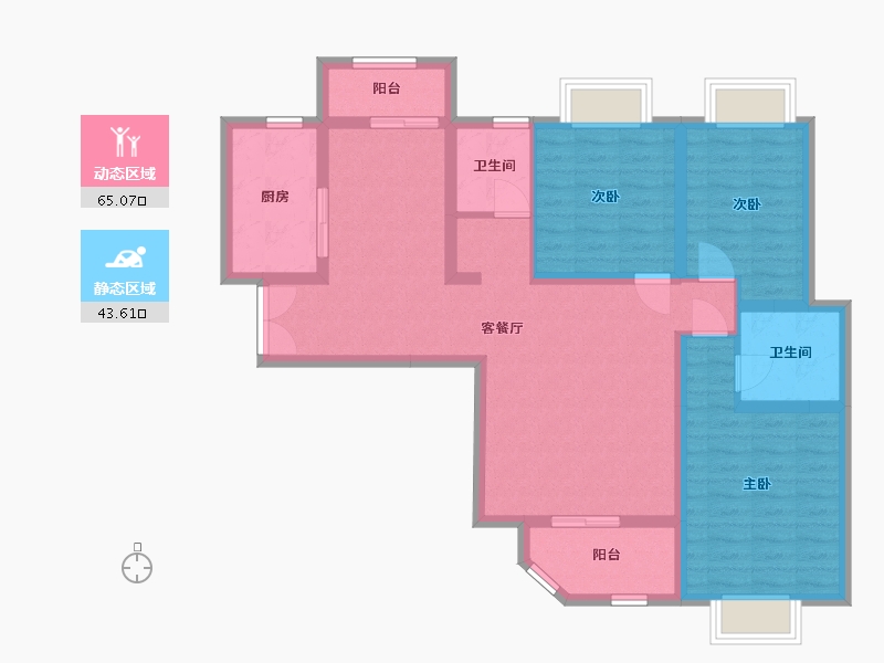 陕西省-西安市-华清学府城-96.40-户型库-动静分区