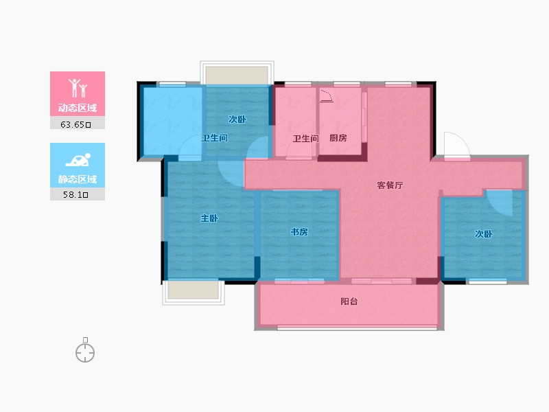 江苏省-无锡市-无锡碧桂园金茂悦山-110.00-户型库-动静分区