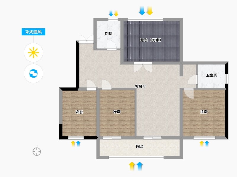 山东省-潍坊市-上城浞府-108.00-户型库-采光通风