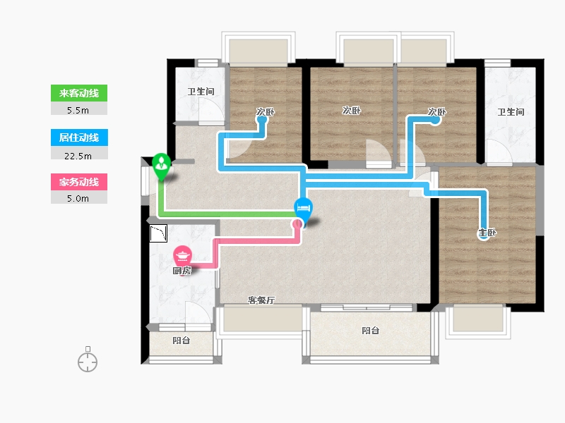 广东省-深圳市-凤凰公馆-86.17-户型库-动静线