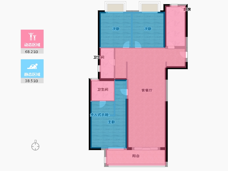 湖北省-武汉市-旭辉江夏府-94.99-户型库-动静分区