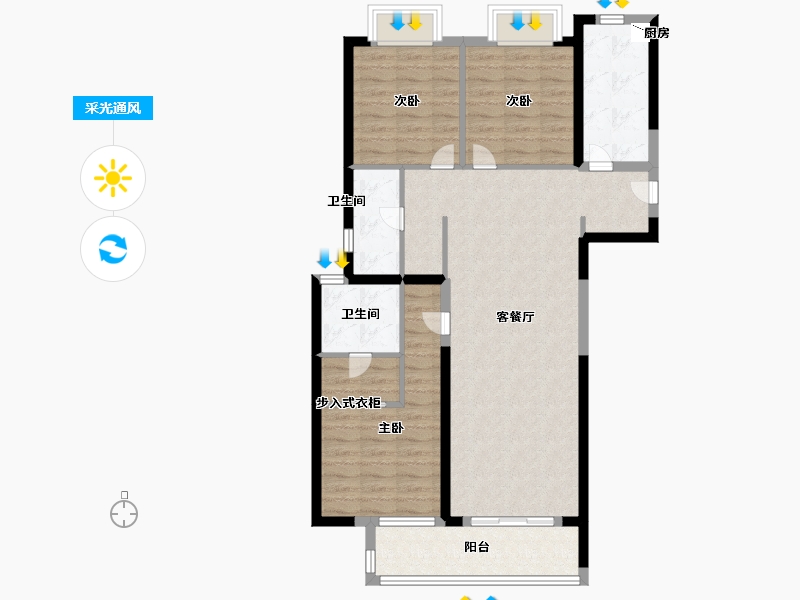 湖北省-武汉市-旭辉江夏府-94.99-户型库-采光通风