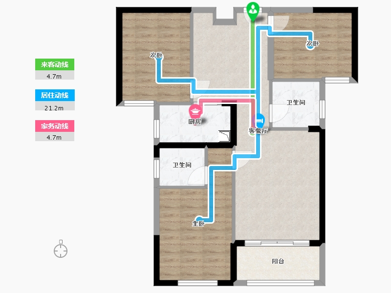 安徽省-宿州市-恒福新城-83.54-户型库-动静线