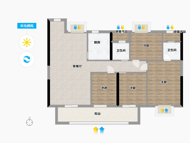 福建省-龙岩市-书华文郡-100.00-户型库-采光通风