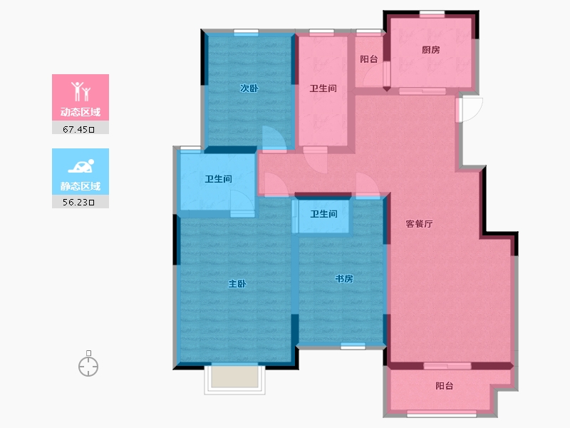 江苏省-镇江市-嘉荟新城-110.00-户型库-动静分区