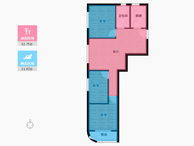 北京-北京市-绿岛苑-57.66-户型库-动静分区