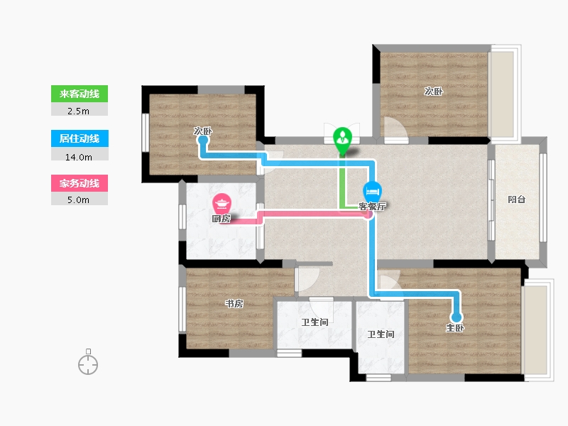 山东省-淄博市-中南淄江府-91.63-户型库-动静线