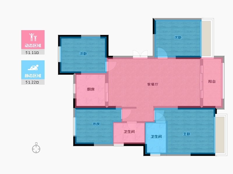 山东省-淄博市-中南淄江府-91.63-户型库-动静分区