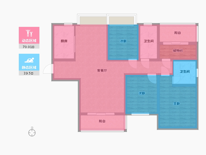 湖南省-株洲市-中房天玺湾-96.39-户型库-动静分区