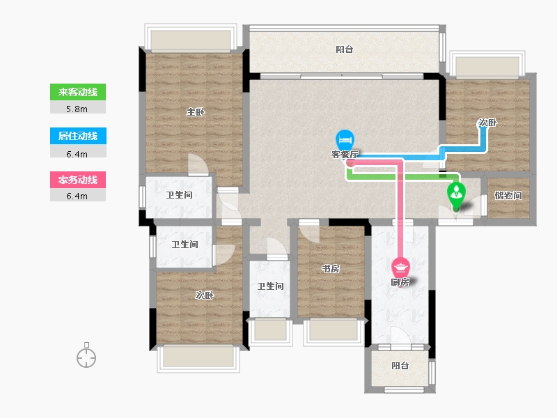 重庆-重庆市-北辰悦来壹号-131.38-户型库-动静线