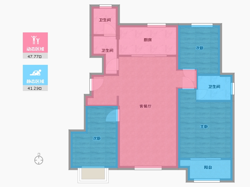 天津-天津市-大唐印象-79.48-户型库-动静分区