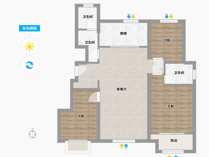 天津-天津市-大唐印象-79.48-户型库-采光通风