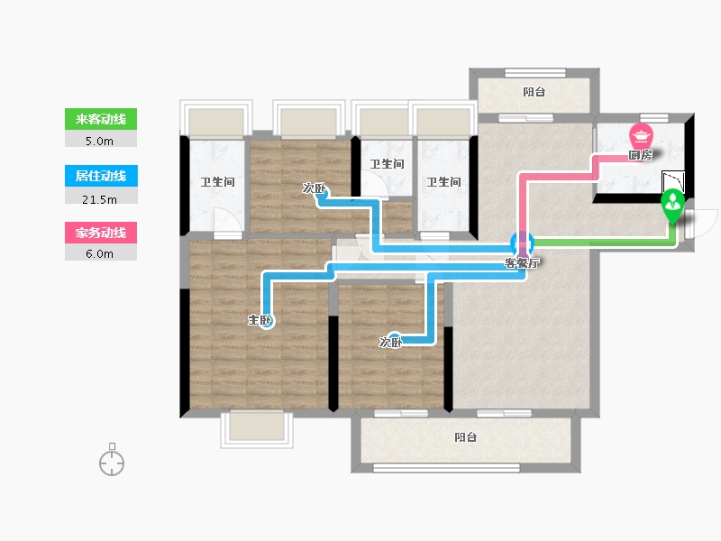 广东省-江门市-奥园锦江国际新城御峰-97.60-户型库-动静线