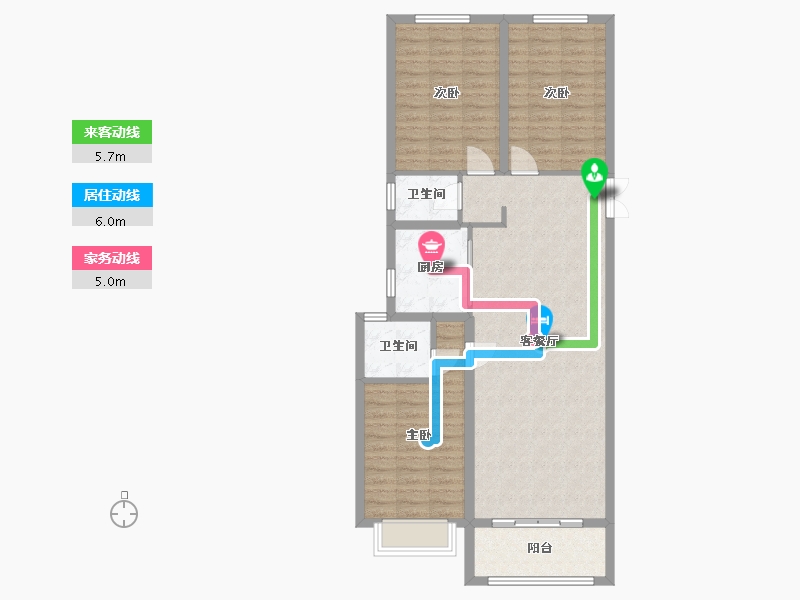 内蒙古自治区-呼和浩特市-天福九熙府-96.32-户型库-动静线