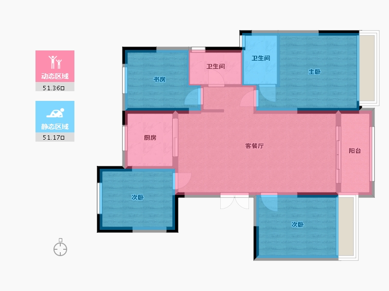 山东省-淄博市-中南淄江府-91.93-户型库-动静分区