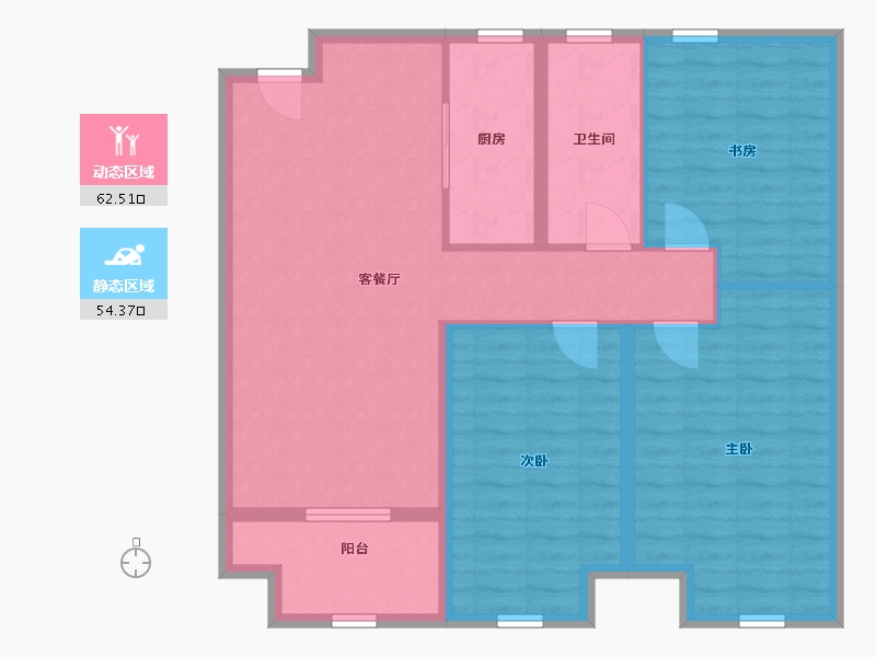 江苏省-泰州市-紫荆城-106.00-户型库-动静分区