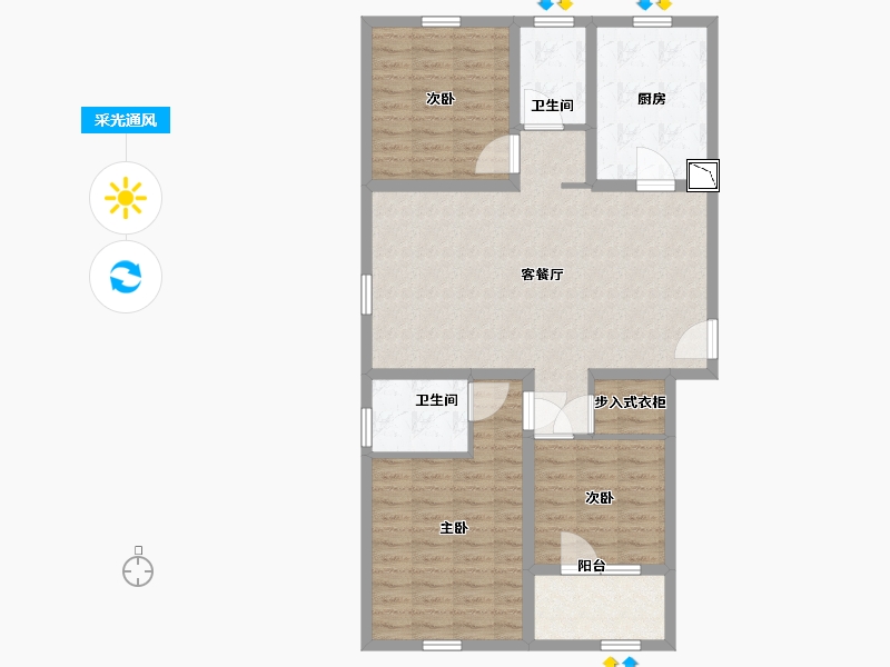 河北省-唐山市-罗马世纪城-98.01-户型库-采光通风