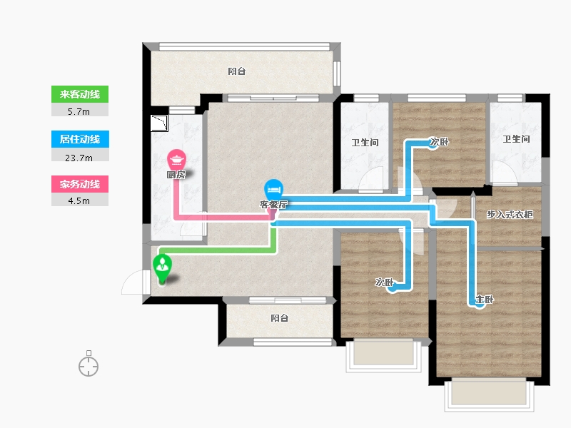 广西壮族自治区-南宁市-南宁恒大城-95.79-户型库-动静线