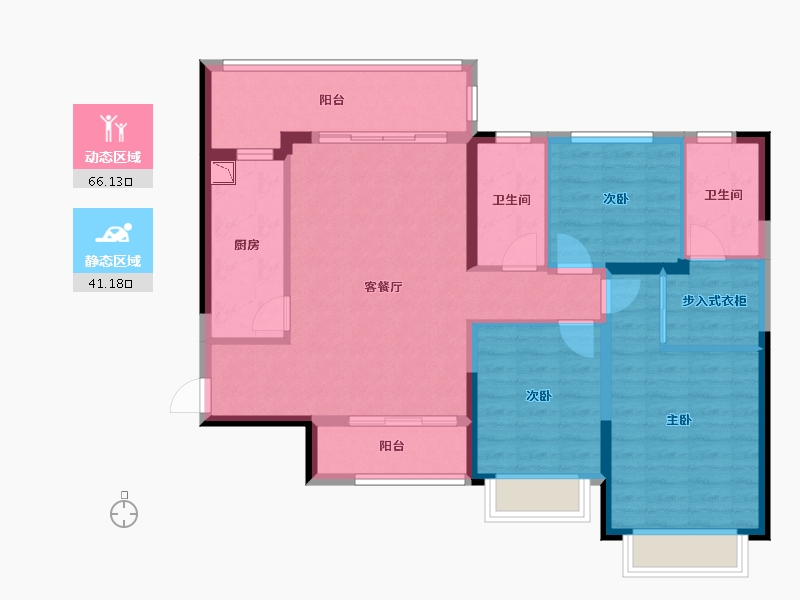 广西壮族自治区-南宁市-南宁恒大城-95.79-户型库-动静分区