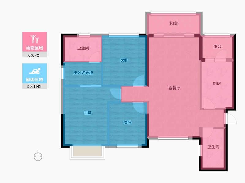 广西壮族自治区-南宁市-南宁恒大城-89.74-户型库-动静分区