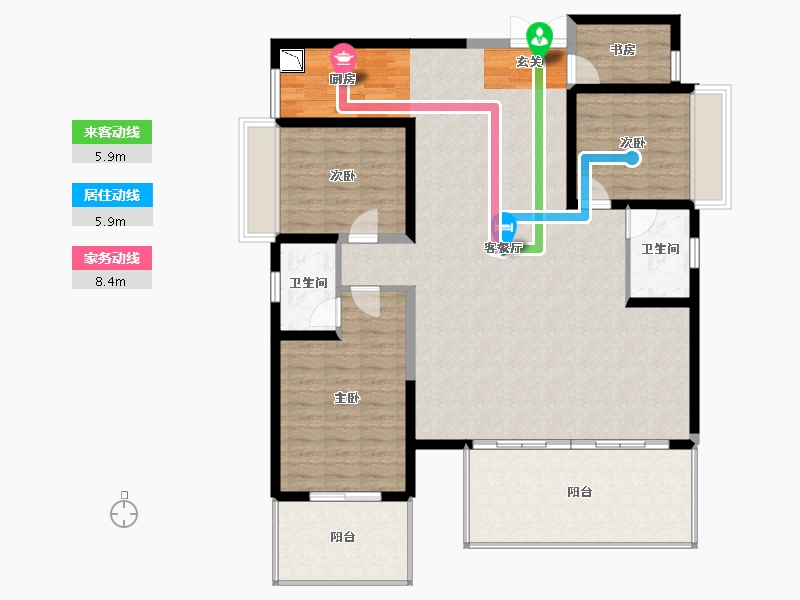 广西壮族自治区-南宁市-凯旋1号上水湾-138.02-户型库-动静线