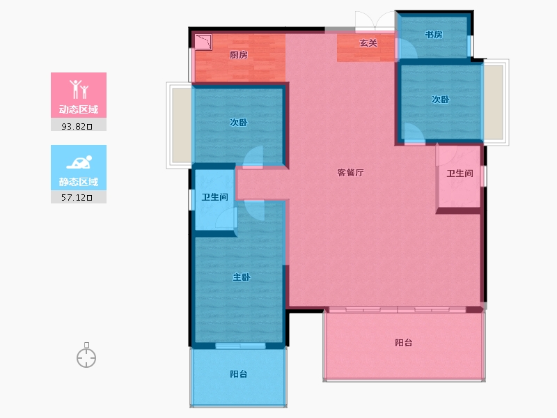 广西壮族自治区-南宁市-凯旋1号上水湾-138.02-户型库-动静分区