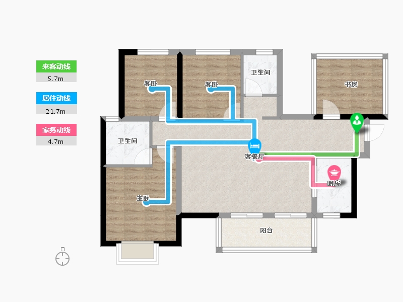 广西壮族自治区-南宁市-龙湖春江天越-87.04-户型库-动静线