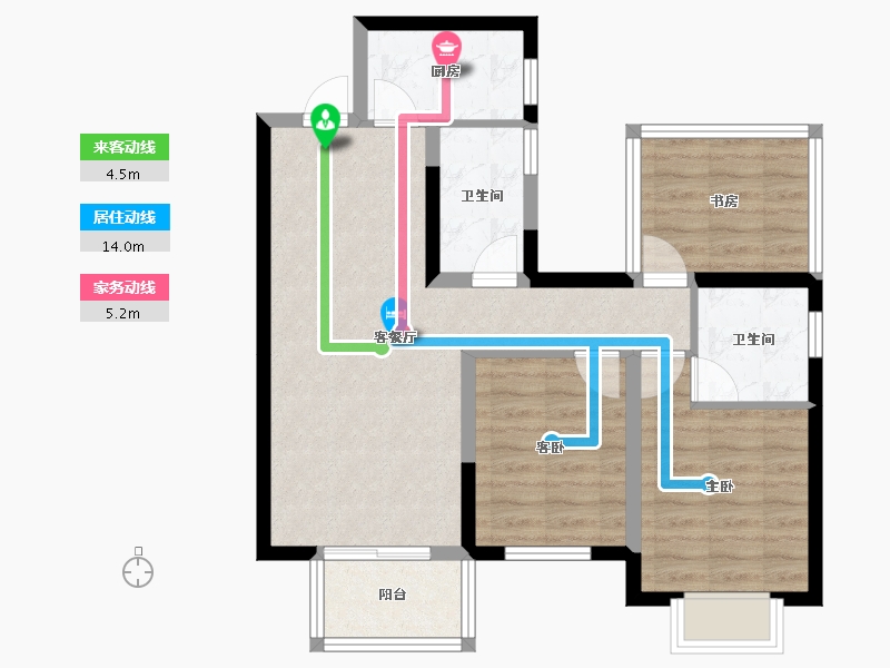 广西壮族自治区-南宁市-龙湖春江天越-70.45-户型库-动静线