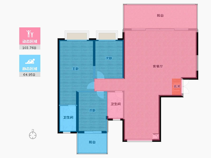 广西壮族自治区-南宁市-凯旋1号上水湾-156.75-户型库-动静分区