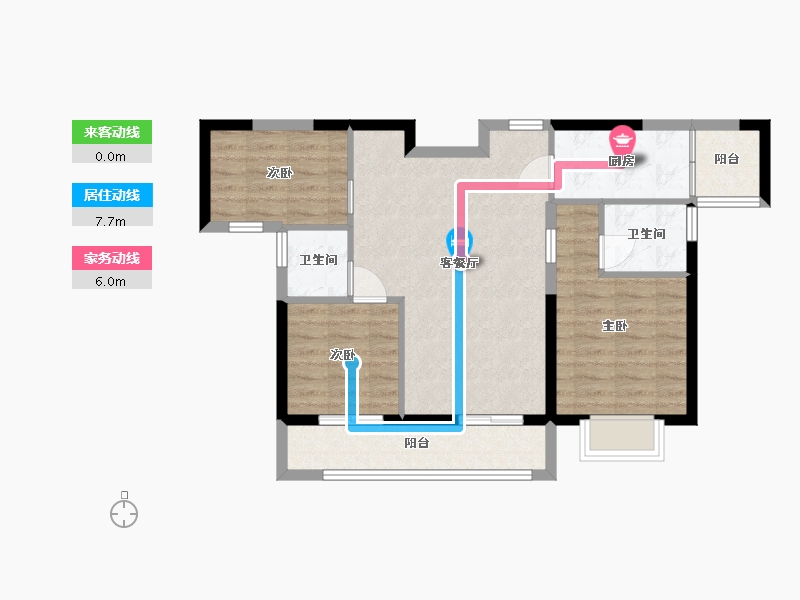 广东省-东莞市-天麟天瑞花园-72.07-户型库-动静线