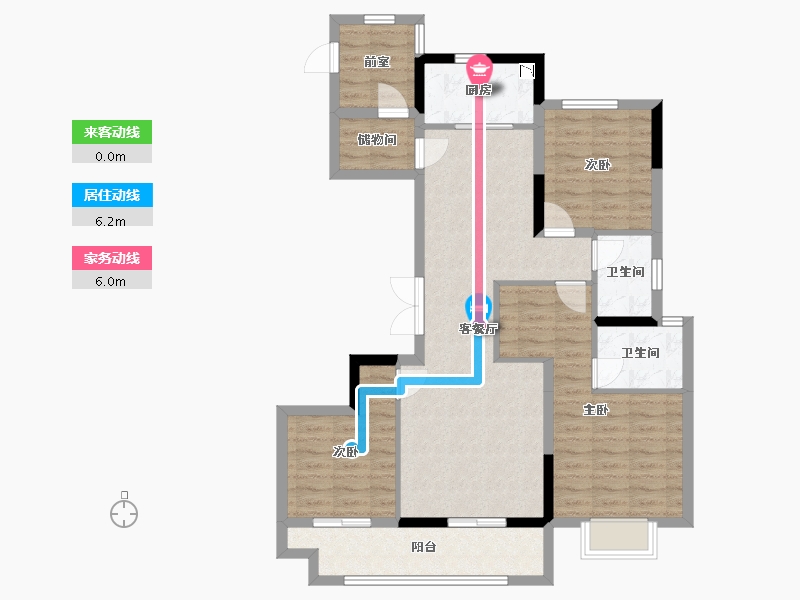 浙江省-湖州市-上实雍景湾-93.53-户型库-动静线