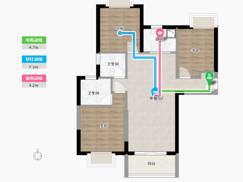 广东省-东莞市-天麟天瑞花园-72.75-户型库-动静线